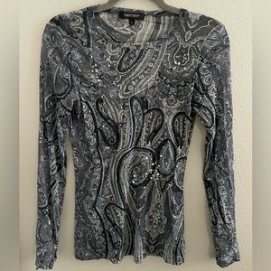 Karen Kane mesh paisley top